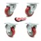 Service Caster 3 Inch Red Polyurethane Wheel Swivel Top Plate Caster Set with 2 Rigid SCC SCC-20S314-PPUB-RED-2-R314-2 - alternate 6